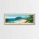 Praia do Aventureiro, Brazil Panoramic Beach Print, Vacation Gift, Brazil Wall Art, Framed Canvas Print, Framed Beach Painting