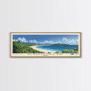 Rendezvous Bay, Anguila Panoramic Beach Print, Vacation Gift, Anguila Wall Art, Framed Canvas Print, Framed Beach Painting