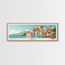 Siros, Greece Panoramic Print, Vacation Gift, Greece Wall Art, Beach Painting, Beach Decor, Beach Or Lakehouse Art