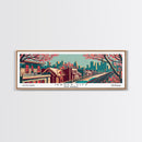 Jersey City New Jersey Panoramic Framed Canvas Print, Travel Poster, Mid Century Modern Art, Pop Art Style, Wall Decor, Office Art, Home Decor, Living Room Art