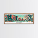 Newark New Jersey Panoramic Painting Framed Canvas Print, Travel Poster, Mid Century Modern Art, Pop Art Style, Wall Decor, Living Room Art