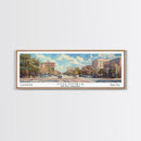 Columbia South Carolina Panoramic Watercolor Painting Framed Canvas Print, Travel Poster Art, Urban Cityscape, Living Room Decor, Wall Hanging, Office Art, Southern Charm Gift