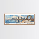 San Diego California Panoramic Print, Creative Framed Canvas Print, Travel Poster Art, Living Room Decor, Office Wall Art