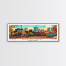 Winston-Salem North Carolina Panoramic Wall Art, Retro Pop Art Framed Canvas Print, Mid Century Modern Travel Poster, Wall Hanging