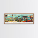 North Las Vegas Nevada Panoramic Wall Art, Mid Century Modern Framed Canvas Print, Retro Pop Art Travel Poster, Home Decor, Office Art, Gift Idea, Living Room Wall Hanging