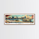 St. Louis Missouri Panoramic Painting, Mid Century Modern Framed Canvas Print, Retro Pop Art Travel Poster, Living Room Wall Art and Office Decor