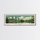 Sandy Springs Georgia Panoramic Painting, Mid Century Modern Framed Canvas Print, Retro Pop Art Travel Poster, City Art, Office Wall Decor, Living Room Art