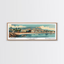 Ventura California Panoramic Wall Art, Mid Century Modern Framed Canvas Print, Retro Pop Art Travel Poster, City Art, Home Decoration