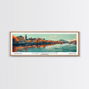 Chattanooga Tennessee Panoramic Painting, Framed Canvas Print, Mid Century Modern Wall Art, Retro Pop Art Travel Poster, Office Decor, City Art