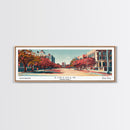 Lincoln Nebraska Panoramic Wall Art, Mid Century Modern Framed Canvas Print, Retro Pop Art Travel Poster, Office Decor, Gift Idea