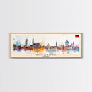 Augsburg Germany Panoramic Travel Poster, Framed Canvas Print or Metal Wall Art, Travel Art, Home Decor, Panoramic Painting, Midcentury Art