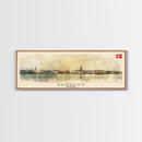 Randers Denmark Travel Art, City Art, Framed Canvas Print or Metal Wall Art, Europe Travel Poster, Panoramic Wall Art, Extra Wide Wall Art