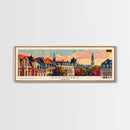 Augsburg Germany Panoramic Travel Poster, Framed Canvas Print or Metal Wall Art, Travel Art, Home Decor, Panoramic Painting, Midcentury Art