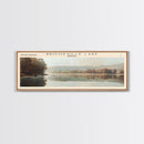 Brookville Lake Indiana Framed Canvas Print, Lake House Decor, Panoramic Wall Art, Travel Poster, Rustic Lake Painting, Nature Art