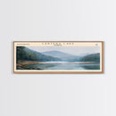 Carters Lake Georgia Framed Canvas Print, Panoramic Lake House Decor, Wall Art, Travel Poster, Rustic Lake Painting, Nature Art