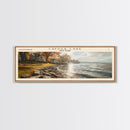 Cayuga Lake New York Framed Canvas Print, Lake House Art, Panoramic Travel Poster, Wide Wall Art, Modern Lake Painting, Home Decor