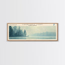 Churchill Lake Framed Canvas Print, Panoramic Lake House Decor, Wide Wall Art, Travel Poster, Modern Lake Painting, Nature Art