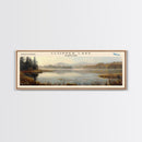 Cobbosseecontee Lake Maine Framed Canvas Print, Panoramic Lake House Decor, Wide Wall Art, Travel Poster, Rustic Lake Painting, Nature Art