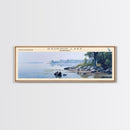 Dallas Lake Indiana Framed Canvas Print, Lake House Decor, Panoramic Wall Art, Travel Poster, Rustic Lake Painting, Home Decor