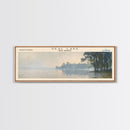 Dead Lakes Florida Framed Canvas Print, Lake House Decor, Panoramic Wall Art, Travel Poster, Modern Lake Painting, Nature Art