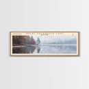 Great Sacandaga Lake Framed Canvas Print, Lake House Art, Panoramic Wall Art, Travel Poster, Serene Lake Painting, Home Decor