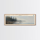 LacAllemands Framed Canvas Print, Lake House Art, Panoramic Wall Art, Travel Poster, Stunning Lake Painting, Home Decor