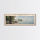 Lake Sam Rayburn, Boho Art, Serene Landscape, Travel Poster Art, Wall Art, Home Decor, Nature Scene, Lake Painting, Minimalist Art, Rustic Art, Travel Print, Framed Canvas Print, Lake House Decor, Panoramic Print