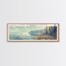 Lake Winnibigoshish Framed Canvas Print, Lake House Decor, Panoramic Wall Art, Travel Poster, Landscape Painting, Bedroom Decor