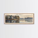 Lake Wylie North Carolina Framed Canvas Print, Lake House Decor, Panoramic Wall Art, Travel Poster, Scenic Landscape Painting, Contemporary Art