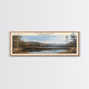 Mansfield Hollow Lake Connecticut Framed Canvas Print, Lake House Decor, Panoramic Wall Art, Travel Poster, Landscape Painting, Contemporary Art