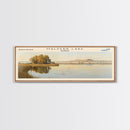 Malvern Lake Kansas Framed Canvas Print, Lake House Decor, Panoramic Wall Art, Travel Poster, Landscape Painting, Bedroom Decor