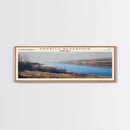 Merritt Reservoir Nebraska Framed Canvas Print, Lake House Decor, Panoramic Wall Art, Travel Poster, Beautiful Landscape Painting, Modern Art