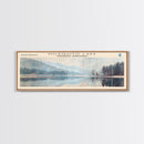 North Reservoir Ohio Framed Canvas Print, Lake House Decor, Panoramic Wall Art, Travel Poster, Landscape Painting, Contemporary Art