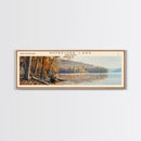 Owasco Lake New York Framed Canvas Print, Lake House Decor, Panoramic Wall Art, Travel Poster, Beautiful Landscape Painting, Modern Art