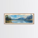 Nunavakpak Lake Framed Canvas Print, Lake House Decor, Panoramic Wall Art, Travel Poster, Scenic Landscape Painting, Contemporary Art