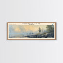 Raystown Lake Pennsylvania Framed Canvas Print, Lake House Decor, Wall Art, Panoramic Travel Poster, Scenic Landscape Painting, Modern Art