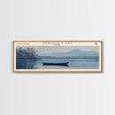Sebago Lake Framed Canvas Print, Lake House Decor, Panoramic Wall Art, Travel Poster, Scenic Lake Scene, Living Room Decor