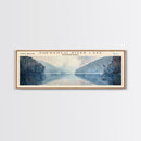 South Lake California Panoramic Framed Canvas Print, Lake House Decor, Wall Art, Travel Poster, Serene Landscape, Modern Art