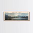 Sparks Lake Oregon Panoramic Framed Canvas Print, Lake House Decor, Wall Art, Travel Poster, Tranquil Landscape, Living Room Decor
