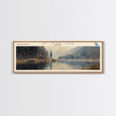 Takslesluk Lake Panoramic Wall Art, Framed Canvas Print, Lake House Decor, Travel Poster, Serene Lake Scene, Living Room Decor