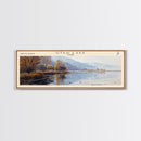 Utah Lake Panoramic Wall Art, Framed Canvas Print, Lake House Decor, Travel Poster, Serene Landscape, Living Room Decor