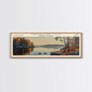 Trembleur Lake Panoramic Wall Art, Framed Canvas Print, Lake House Decor, Travel Poster, Scenic Lake Scene, Living Room Art
