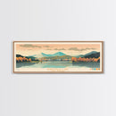 Burnsville Lake West Virginia Framed Canvas Print, Midcentury Modern Panoramic Wall Art, Living Room Decor, Pop Art, Travel Poster Art, Scenic Nature Painting
