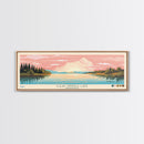 Clear Springs Lake Mississippi Framed Canvas Print, Pop Art Panoramic Travel Poster, Midcentury Modern, Wall Art, Scenic Nature Painting, Bedroom Decor, Living Room Art