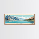Convict Lake California Framed Canvas Print, Midcentury Modern Panoramic Wall Art, Living Room Decor, Pop Art, Travel Poster Art, Nature Art, Lake House Decor