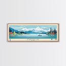 Emaiksoun Lake Alaska Framed Canvas Print, Panoramic Wall Art, Midcentury Modern, Pop Art, Bedroom Decor, Travel Poster, Nature Art