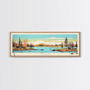 Kasba Lake Nunavut Framed Canvas Print, Panoramic Wall Art, Midcentury Modern, Pop Art, Bedroom Decor, Travel Poster, Home Decor