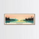 Kingsmere Lake Saskatchewan Framed Canvas Print, Panoramic Wall Art, Midcentury Modern, Pop Art, Bedroom Art, Travel Poster, Home Decor