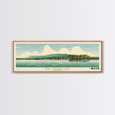 Lake Bull Shoals Framed Canvas Print, Panoramic Wall Art, Midcentury Modern, Pop Art, Bedroom Decor, Travel Poster, Living Room Art