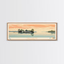 Lake Claiborne Louisiana Framed Canvas Print, Panoramic Wall Art, Midcentury Modern, Pop Art, Bedroom Decor, Travel Poster, Living Room Art
